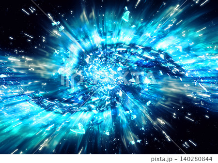 青い光が炸裂する未来的なエネルギー爆発背景|デジタルテクノロジーと宇宙空間の抽象イメージ 青い光が炸裂する未来的なエネルギー爆発背景|デジタルテクノロジーと宇宙空間の抽象イメージ 140280844