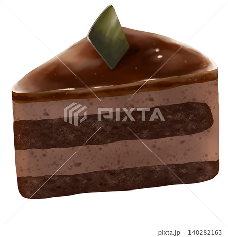 おしゃれなチョコレートムースケーキのイラスト 140282163