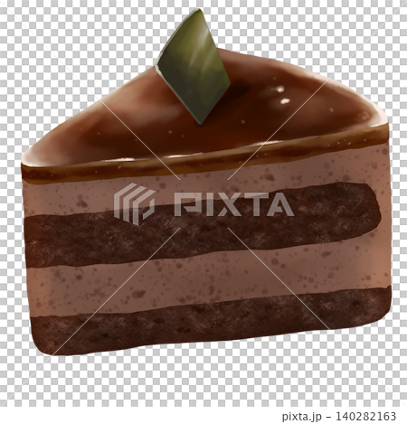おしゃれなチョコレートムースケーキのイラスト 140282163