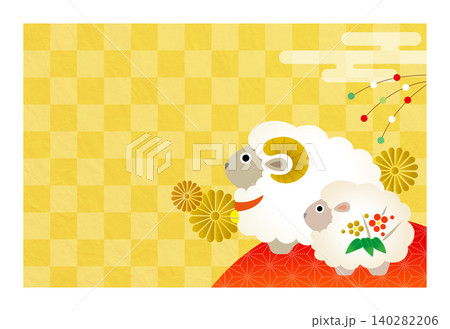 2027年賀状 未年親子のかわいい年賀状 2027年賀状 未年親子のかわいい年賀状 140282206