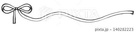 じんわりしたマーカーで描いたリボンライン線画モノクロ8 じんわりしたマーカーで描いたリボンライン線画モノクロ8 140282223