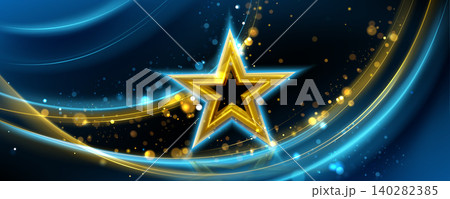 Award ceremony background with glowing gold star 140282385