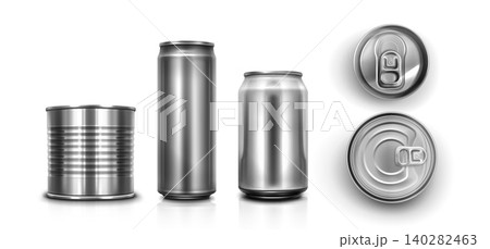 3d metal can mockup with ribbed surface texture 140282463