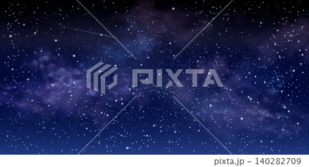 Starry night sky background, glowing stars, nebula 140282709