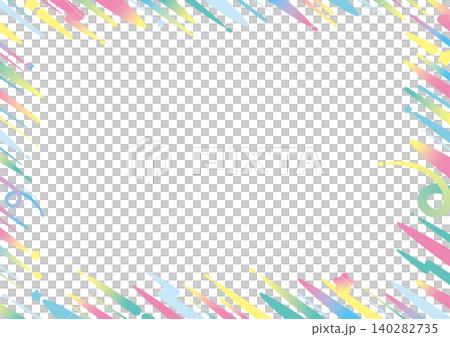 カラフルポップな集中線素材C_1 140282735