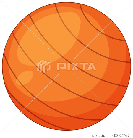 Orange Exercise Ball Vector Illustration Isolated on White Background Orange Exercise Ball Vector Illustration Isolated on White Background 140282767