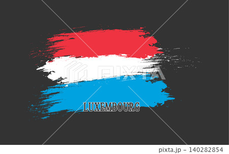 Luxembourg. Brushstroke illustration in the colors of the country's national flag 140282854