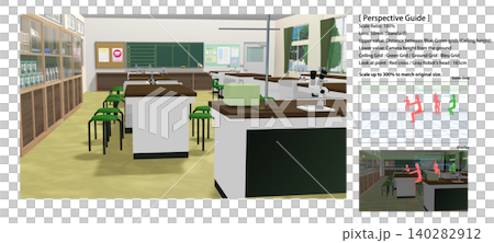 A school science lab background that can be used for animations. Includes perspective guide data for convenient character compositing. A school science lab background that can be used for animations. Includes perspective guide data for convenient character compositing. 140282912