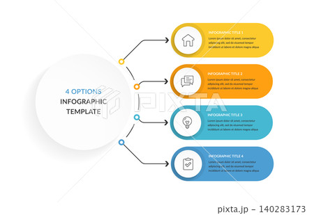 Modern Business Infographic Template with 4 Options 140283173