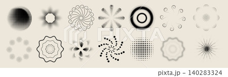 Abstract circular pattern, swirl halftone dots Abstract circular pattern, swirl halftone dots 140283324