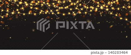 Christmas fairy light garland with golden bulbs Christmas fairy light garland with golden bulbs 140283464