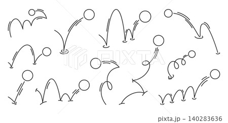Dynamic bounce arrow set with spiral trajectories Dynamic bounce arrow set with spiral trajectories 140283636
