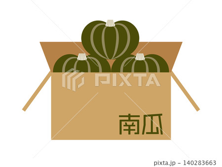 ダンボール箱に入ったかぼちゃのイラスト 140283663