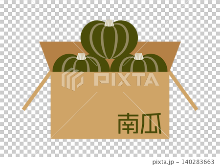 ダンボール箱に入ったかぼちゃのイラスト 140283663