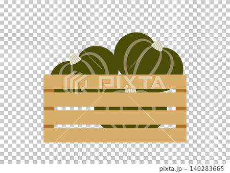 木箱に入ったかぼちゃのイラスト 140283665