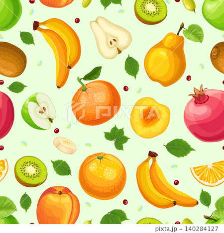 Fresh Healthy Fruit Mix Seamless Pattern Fresh Healthy Fruit Mix Seamless Pattern 140284127