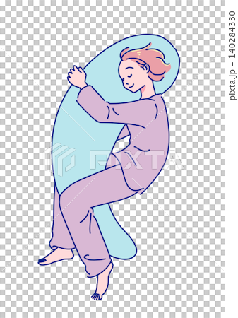 一位動漫風格的女性正在安詳地睡覺。 一位動漫風格的女性正在安詳地睡覺。 140284330