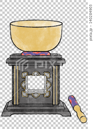 質感柔和的佛教祭壇用品:鈴鐺套裝(透明背景插圖) 質感柔和的佛教祭壇用品:鈴鐺套裝(透明背景插圖) 140284903