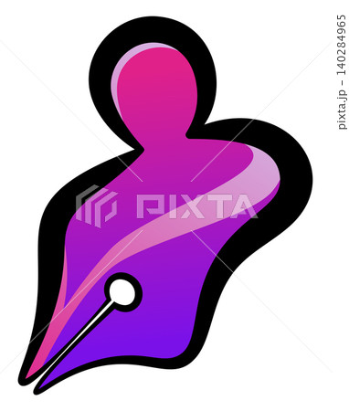 Purple Icon with Pen Tool Tip for Designer 140284965