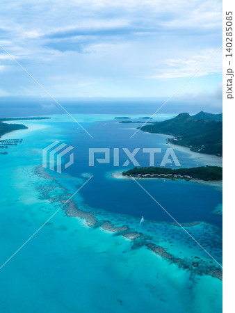 Aerial View of Bora Bora Island in French Polynesia 140285085