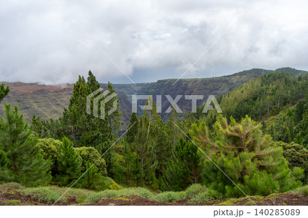 Verdant canyon landscape of Nuku Hiva in the Marquesas Islands, Polynesia Verdant canyon landscape of Nuku Hiva in the Marquesas Islands, Polynesia 140285089