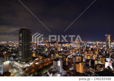 ANAクラウンホテルから見た神戸市内の夜景 ANAクラウンホテルから見た神戸市内の夜景 140285486