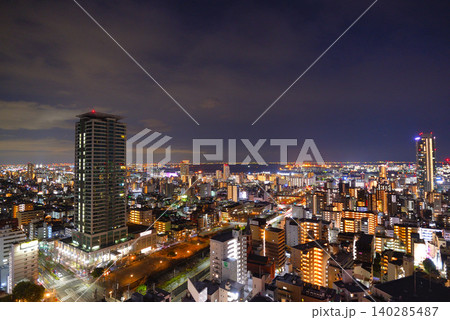 ANAクラウンホテルから見た神戸市内の夜景 ANAクラウンホテルから見た神戸市内の夜景 140285487