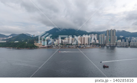 June 7 2026 Hong Kong. Shau Kei Wan coastal skyline view June 7 2026 Hong Kong. Shau Kei Wan coastal skyline view 140285810
