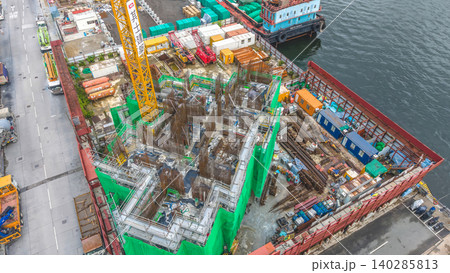 June 7 2026 Hong Kong. Yau Tong construction site aerial June 7 2026 Hong Kong. Yau Tong construction site aerial 140285813