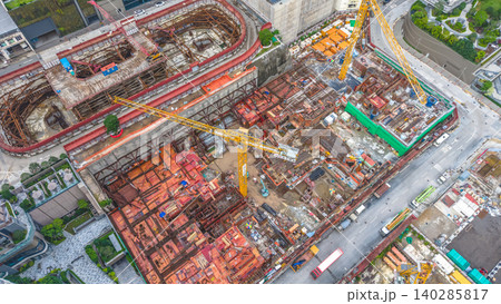 June 7 2026 Hong Kong. Yau Tong construction site aerial June 7 2026 Hong Kong. Yau Tong construction site aerial 140285817