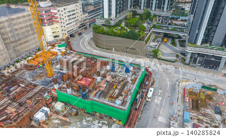 June 7 2026 Hong Kong. Yau Tong construction site aerial 140285824