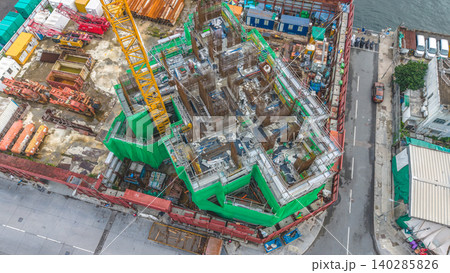 June 7 2026 Hong Kong. Yau Tong construction site aerial June 7 2026 Hong Kong. Yau Tong construction site aerial 140285826