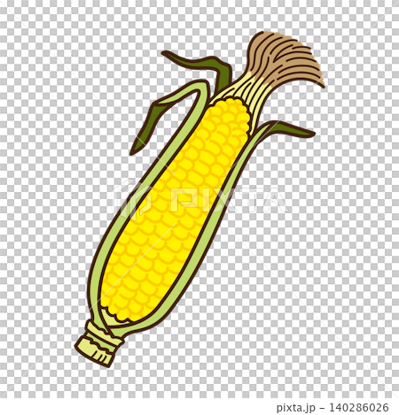 とうもろこしのシンプルかわいいベクターイラスト 140286026