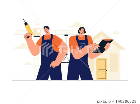 Home Renovation Services Illustration Featuring House Remodeling, Interior Improvement, Construction Workers, Repair Maintenance, and Home Upgrade Home Renovation Services Illustration Featuring House Remodeling, Interior Improvement, Construction Workers, Repair Maintenance, and Home Upgrade 140286529