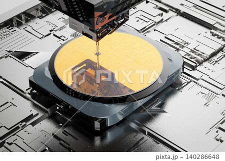 Robotic arms with silicon wafers for semiconductor manufacturing Robotic arms with silicon wafers for semiconductor manufacturing 140286648