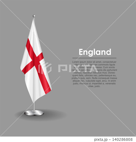 English national flag on a metallic vertical stand. Vector illustration. English national flag on a metallic vertical stand. Vector illustration. 140286808