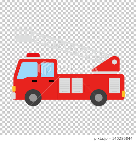 はしご車の可愛いイラスト 140286844