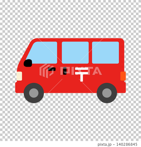 一輛郵政貨車的可愛插圖 一輛郵政貨車的可愛插圖 140286845
