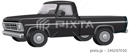 Classic Black Pickup Truck Vector Illustration Classic Black Pickup Truck Vector Illustration 140287030