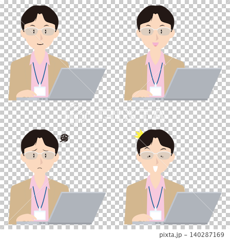 ノートPCと男性SE① 140287169