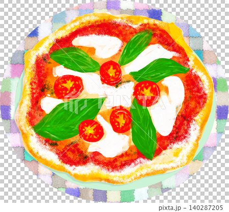 マルゲリータピザのイラスト 140287205