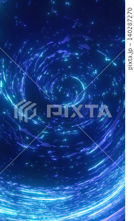 Abstract blue luminous vortex with glossy swirling reflections, creating a deep futuristic tunnel of liquid light. Abstract blue luminous vortex with glossy swirling reflections, creating a deep futuristic tunnel of liquid light. 140287270