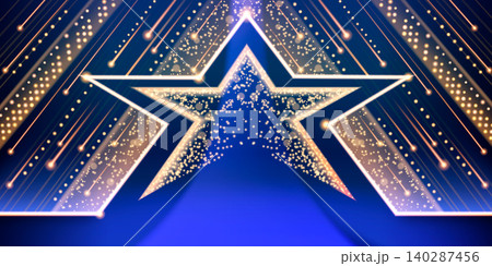 Luxury gold star award blue background, gala event Luxury gold star award blue background, gala event 140287456