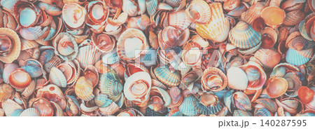 Natural abstract vintage colorful shells background 140287595