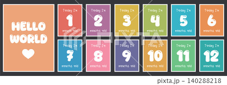 baby months paper tag set with numbers vector illustration 140288218