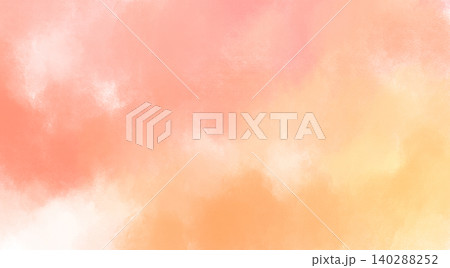 画用紙に水彩絵の具で描かれた、淡いオレンジ色の無地の背景 140288252
