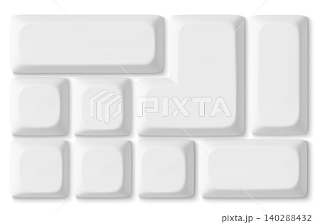 Modern 3D keyboard buttons mock up isolated 140288432