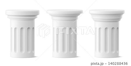 White marble pillars, 3d realistic stone podium 140288436