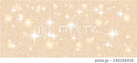 Disco ball luxury and elegant shine for premium invitation or cosmetic label. Beige fine tile mosaic with warm sparkle and mirror ball glow. Vector seamless disco glam in champagne pastel tone Disco ball luxury and elegant shine for premium invitation or cosmetic label. Beige fine tile mosaic with warm sparkle and mirror ball glow. Vector seamless disco glam in champagne pastel tone 140288450
