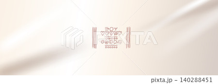 Foil satin beige template with gradient cosmetic luxury pattern. Folk vector micrographics in foil pattern. Creamy bg with graphic scribble and naive symbol. Craft label on beauty nacre paper Foil satin beige template with gradient cosmetic luxury pattern. Folk vector micrographics in foil pattern. Creamy bg with graphic scribble and naive symbol. Craft label on beauty nacre paper 140288451